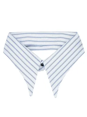 1940s Detachable Spearpoint Collar - Navy Blue Orton Stripe