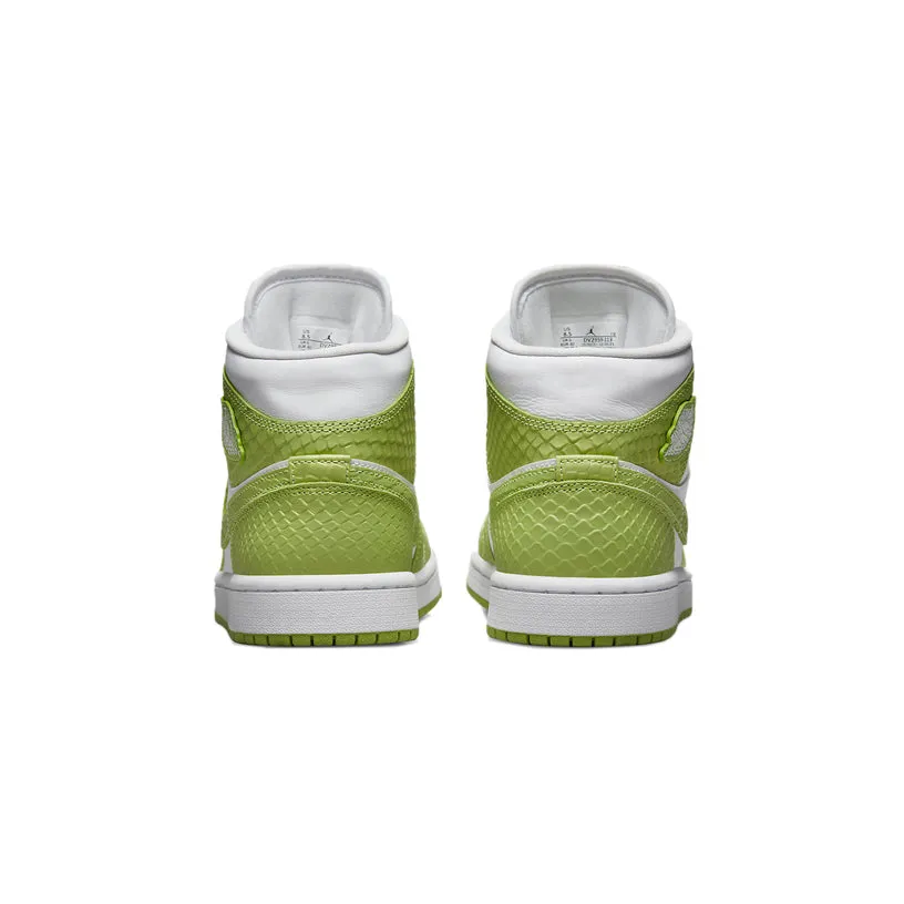 AIR JORDAN WOMENS 1 MID SE VIVID GREEN SHOES
