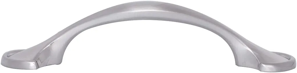 AmazonBasics Rounded Foot Cabinet Handle 4.63in Length 3in Hole Center Satin Nickel 10Pack
