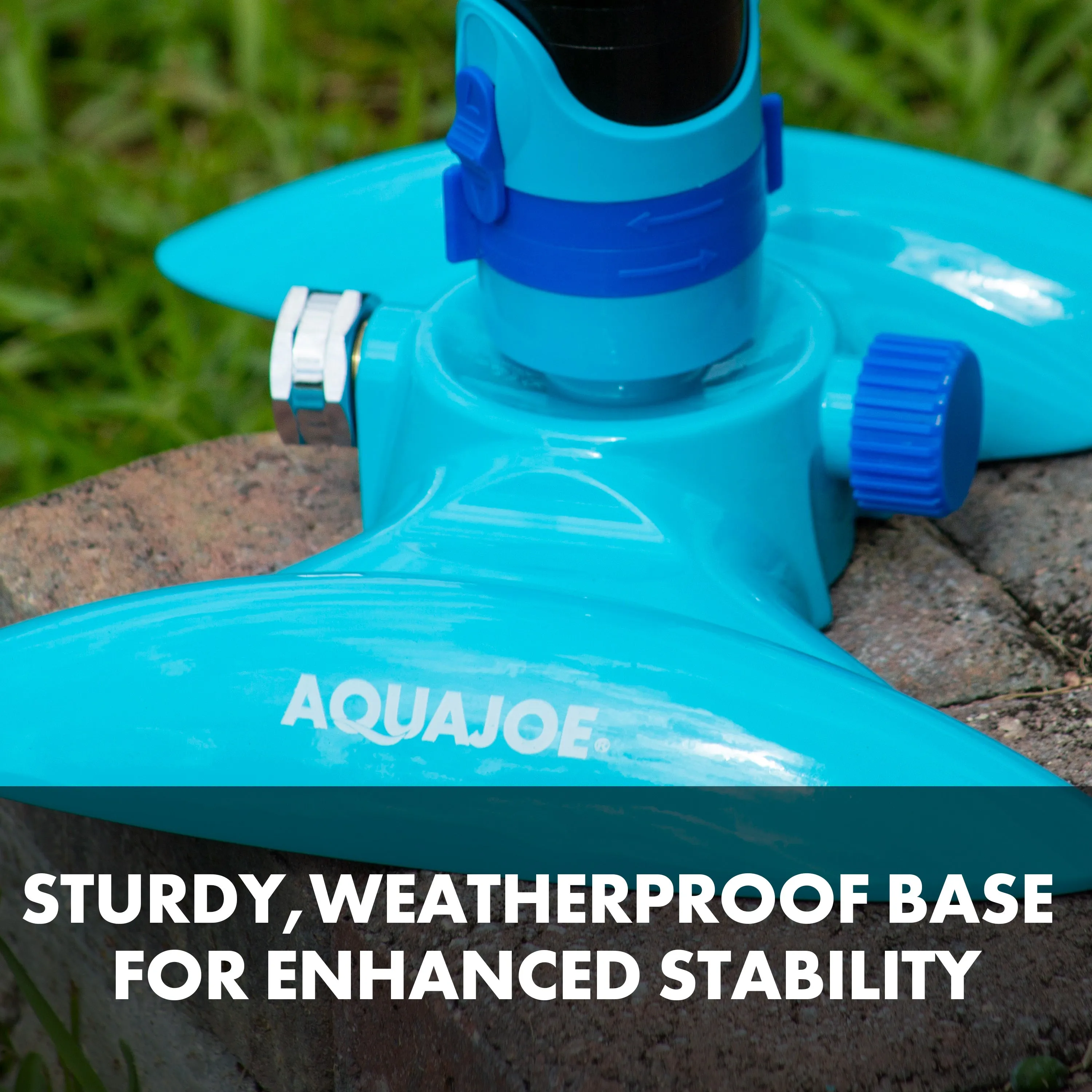 Aqua Joe AJ-MSSBM Turbo Drive 360º Sprinkler | 4 Spray Patterns | Customizable Coverage | 3,740 Sq. Ft. Max Coverage