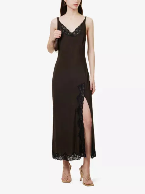 Bec   Bridge Deja Vous Slip Dress  - Chocolate
