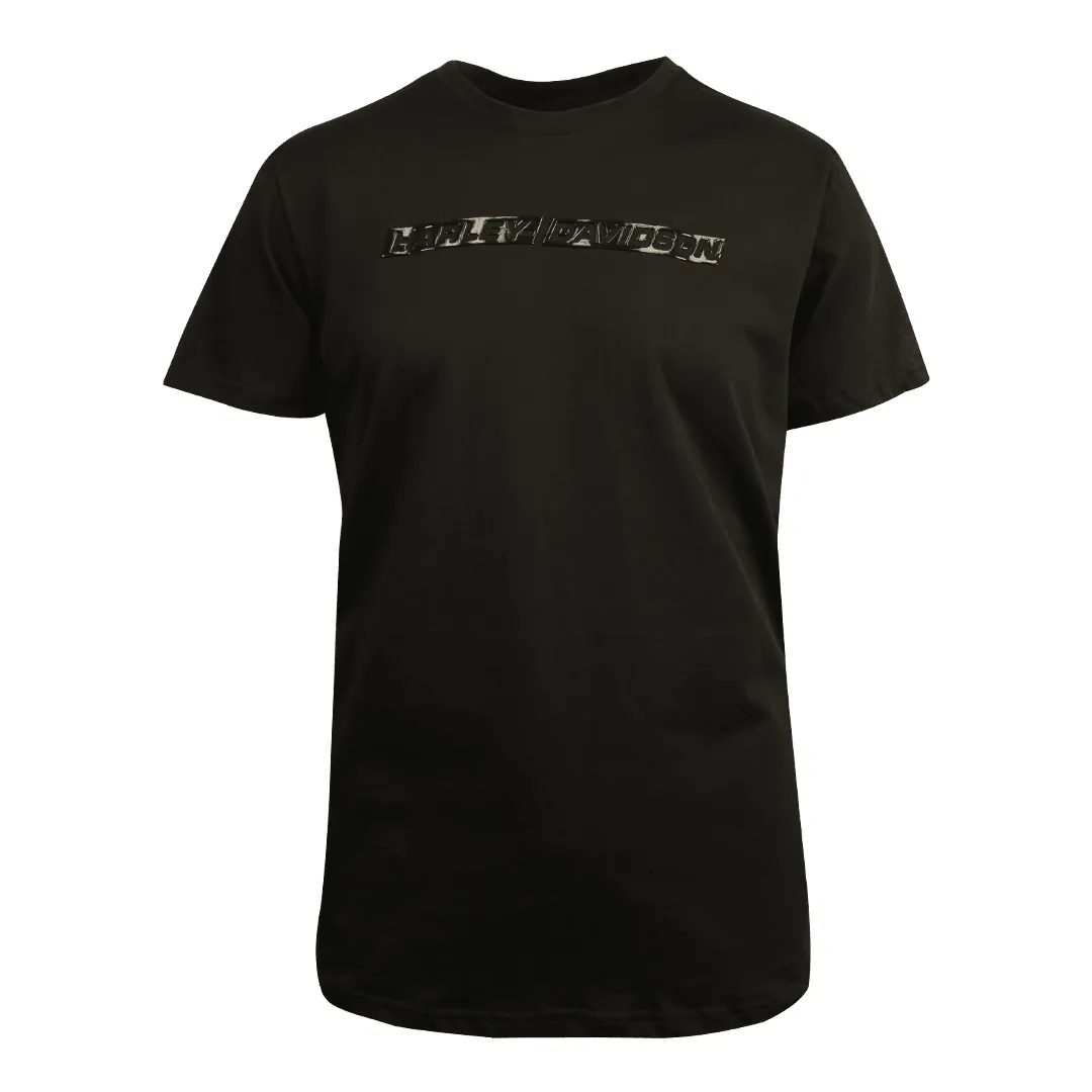 Branded  Men's Black Glossy Text S/S T-Shirt