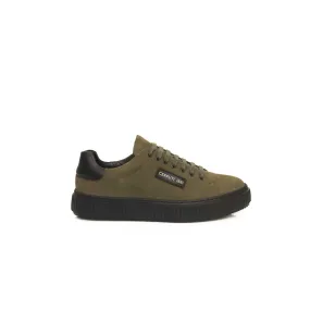 Cerruti 1881 Green Leather Men Men's Sneaker