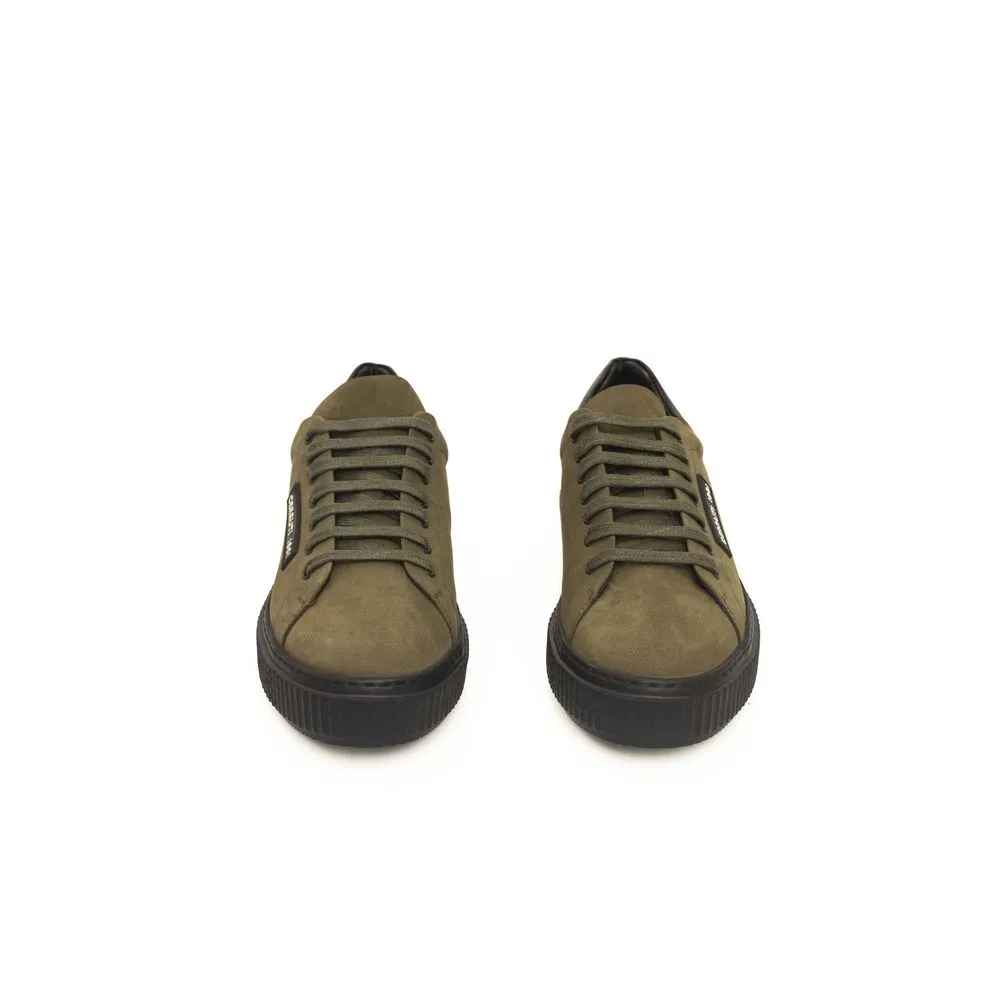 Cerruti 1881 Green Leather Men Men's Sneaker
