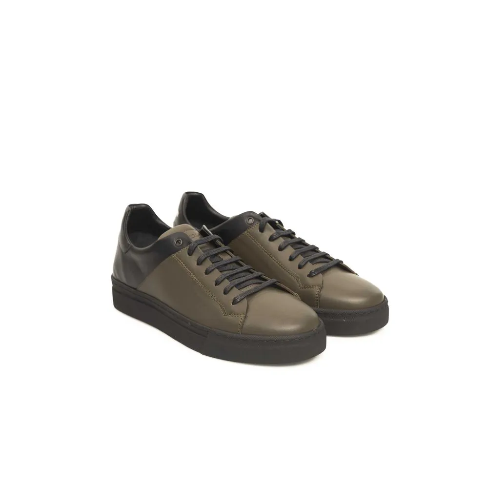 Cerruti 1881 Green Leather Men's Men's Sneaker