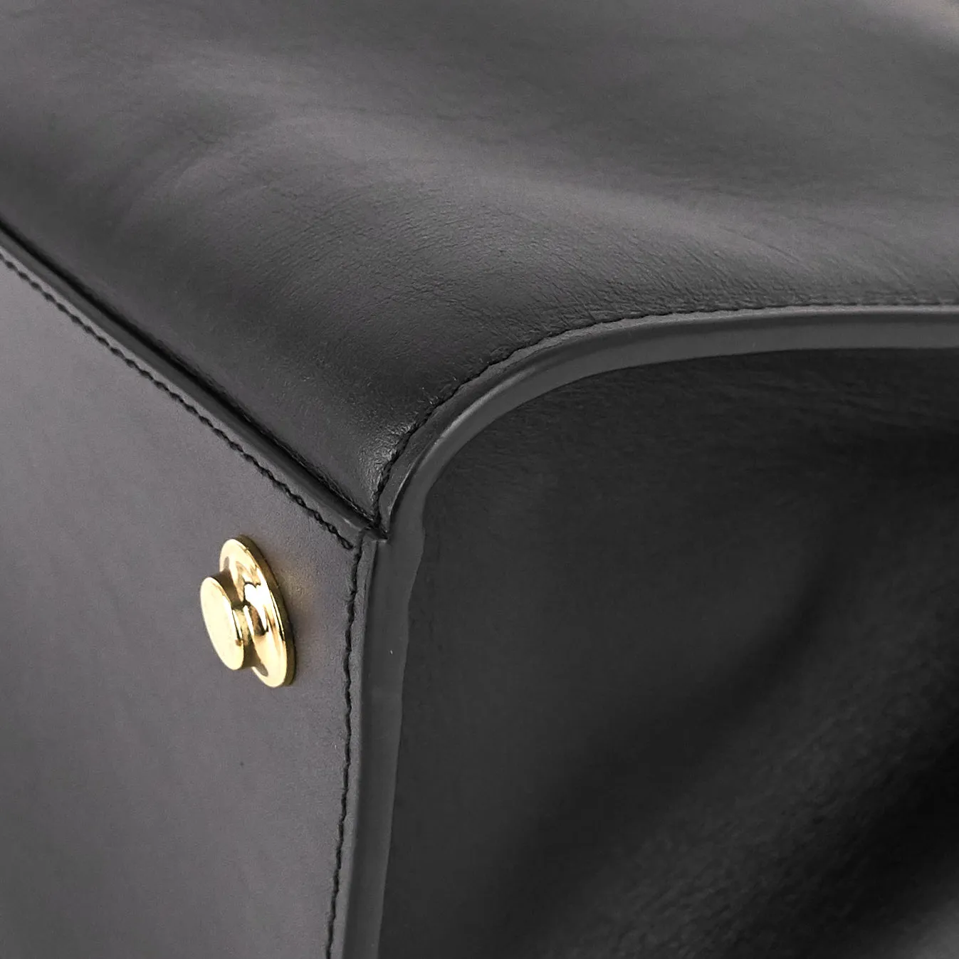 City Steamer MM Black Creme Bourgogne Calfskin Tote Bag