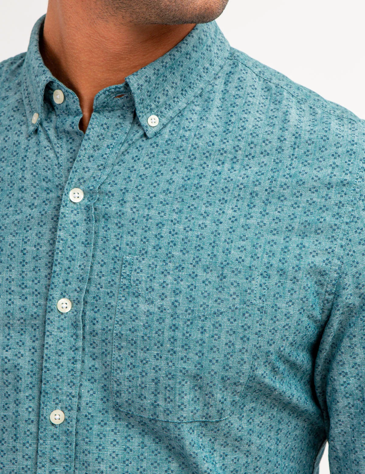 COTTON SLUB DISCHARGED PRINT SHIRT