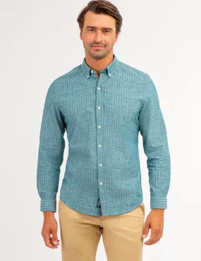 COTTON SLUB DISCHARGED PRINT SHIRT