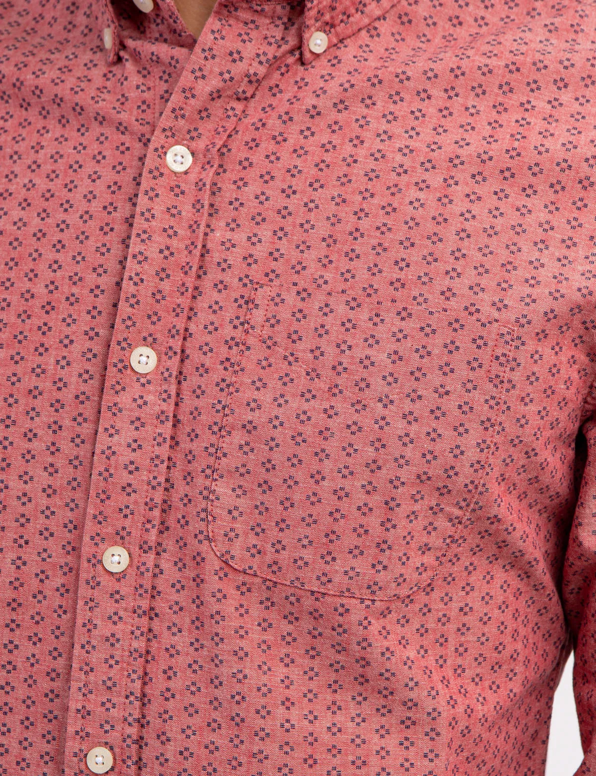 COTTON SLUB DISCHARGED PRINT SHIRT