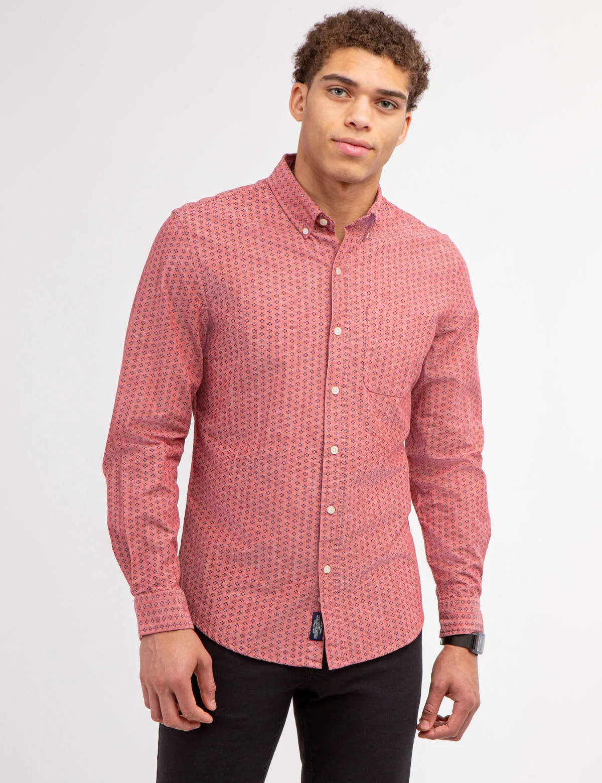 COTTON SLUB DISCHARGED PRINT SHIRT