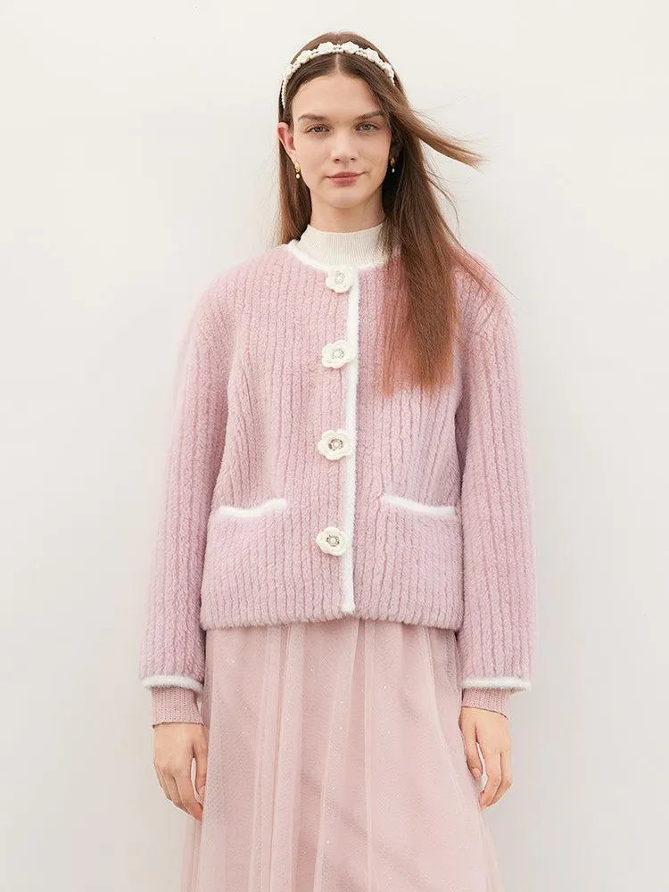 Detachable Flower Woolen Jacket
