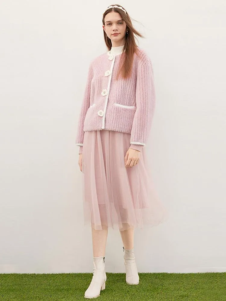 Detachable Flower Woolen Jacket