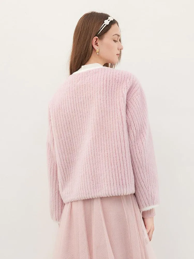 Detachable Flower Woolen Jacket