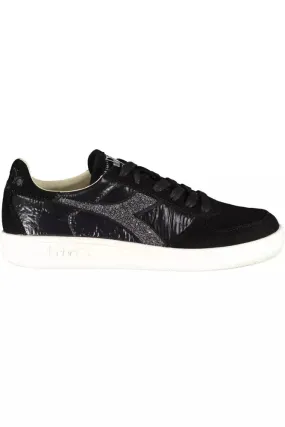Diadora Black Leather Women Women's Sneaker