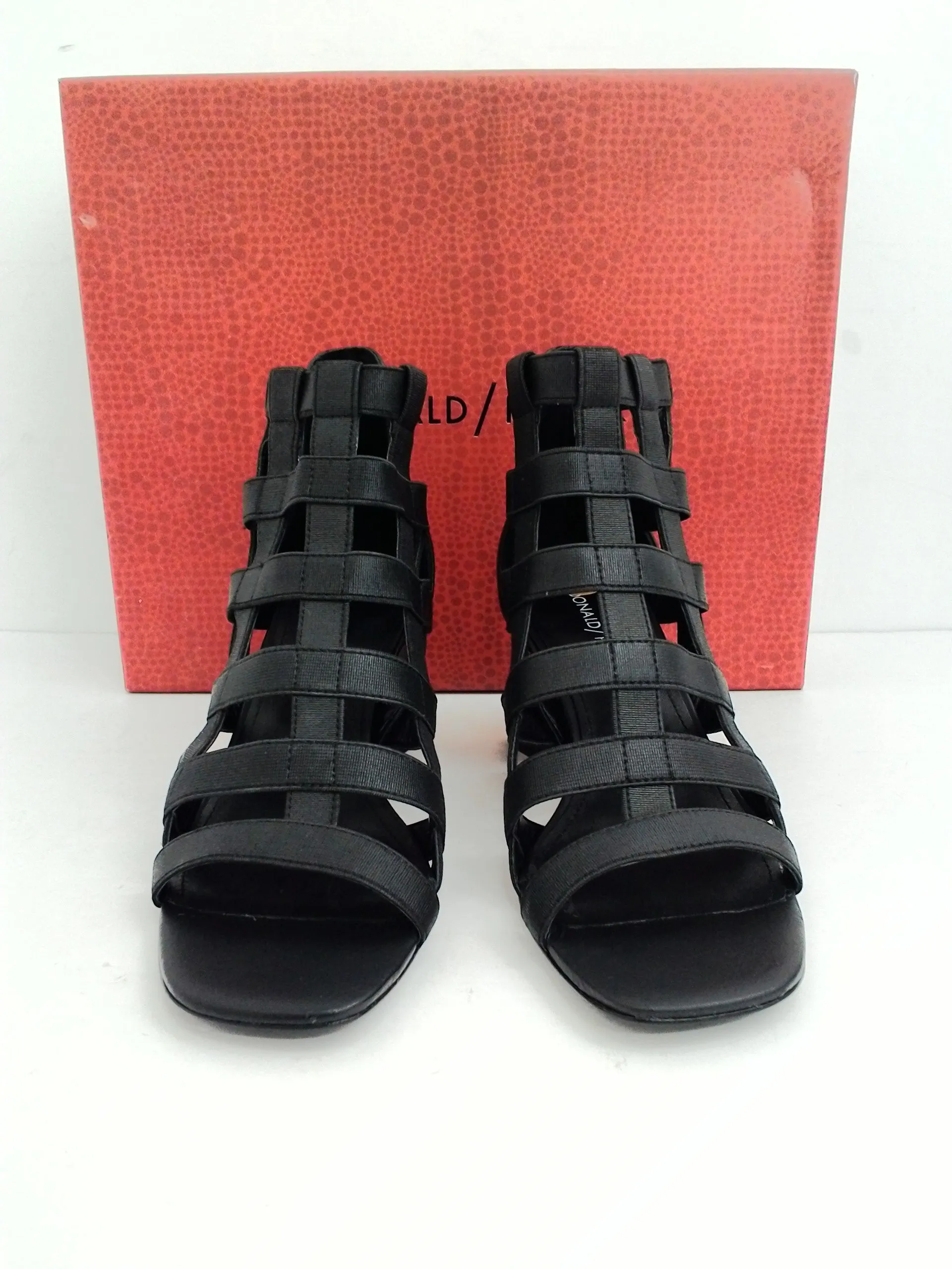 Donald/Pliner Women's Visto Black Metallic Elastic Size 6 M