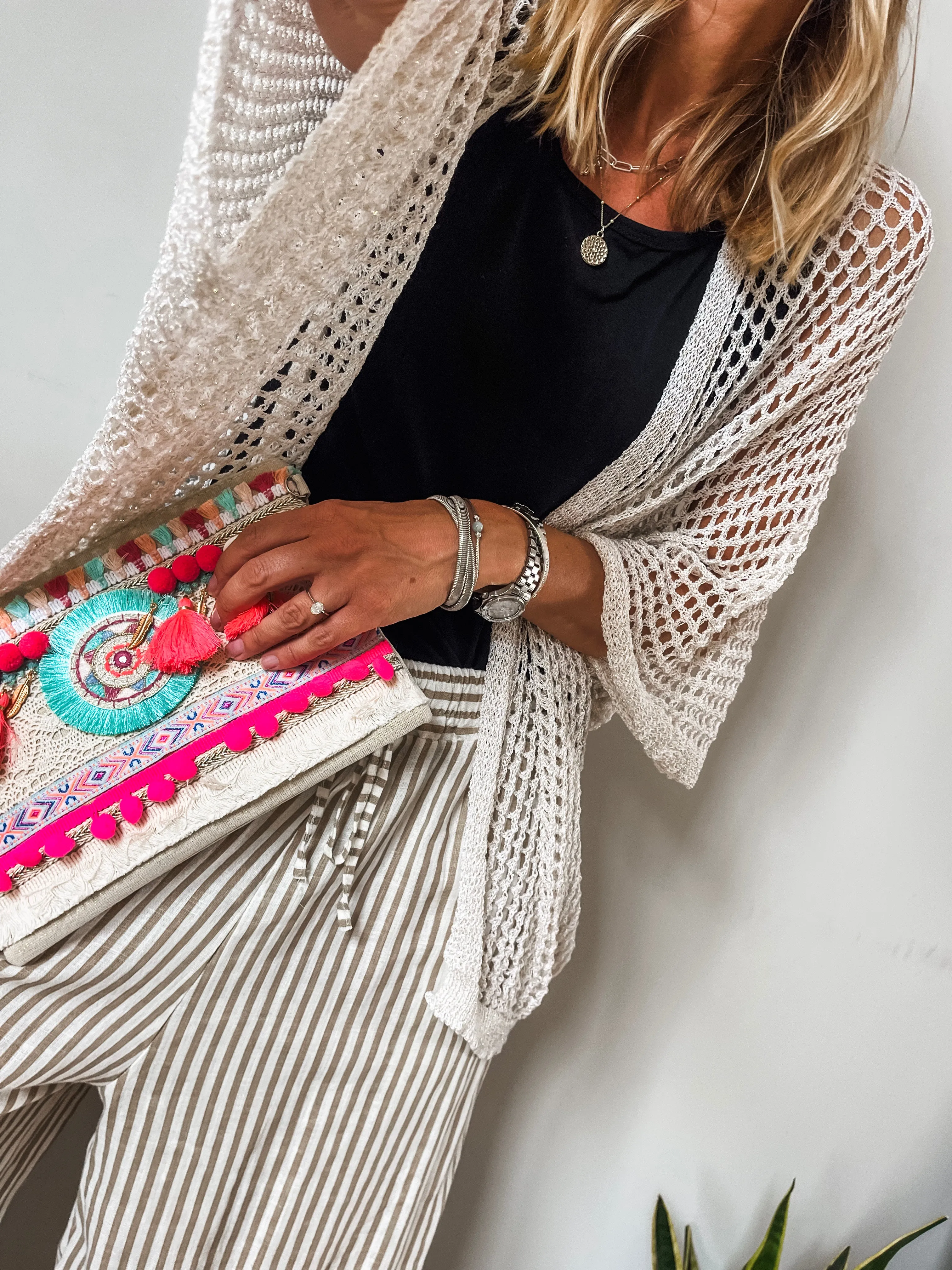 Embellished Tassel Clutch bag
