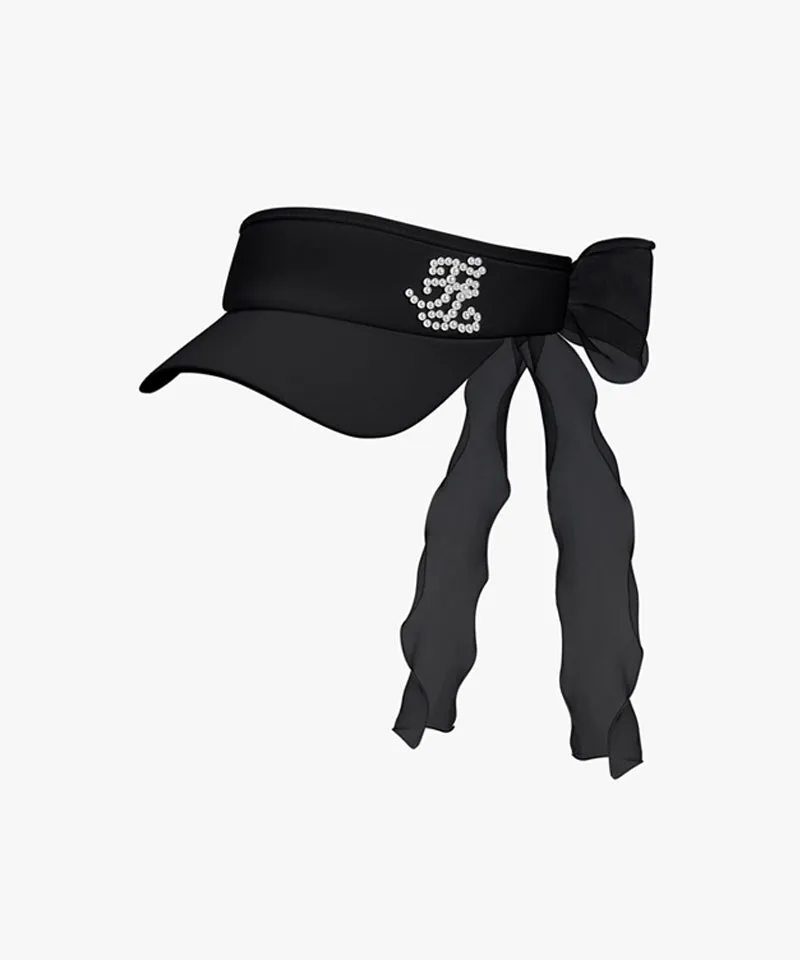 FAIRLIAR Pearl Logo Detachable Ribbon Visor - Black
