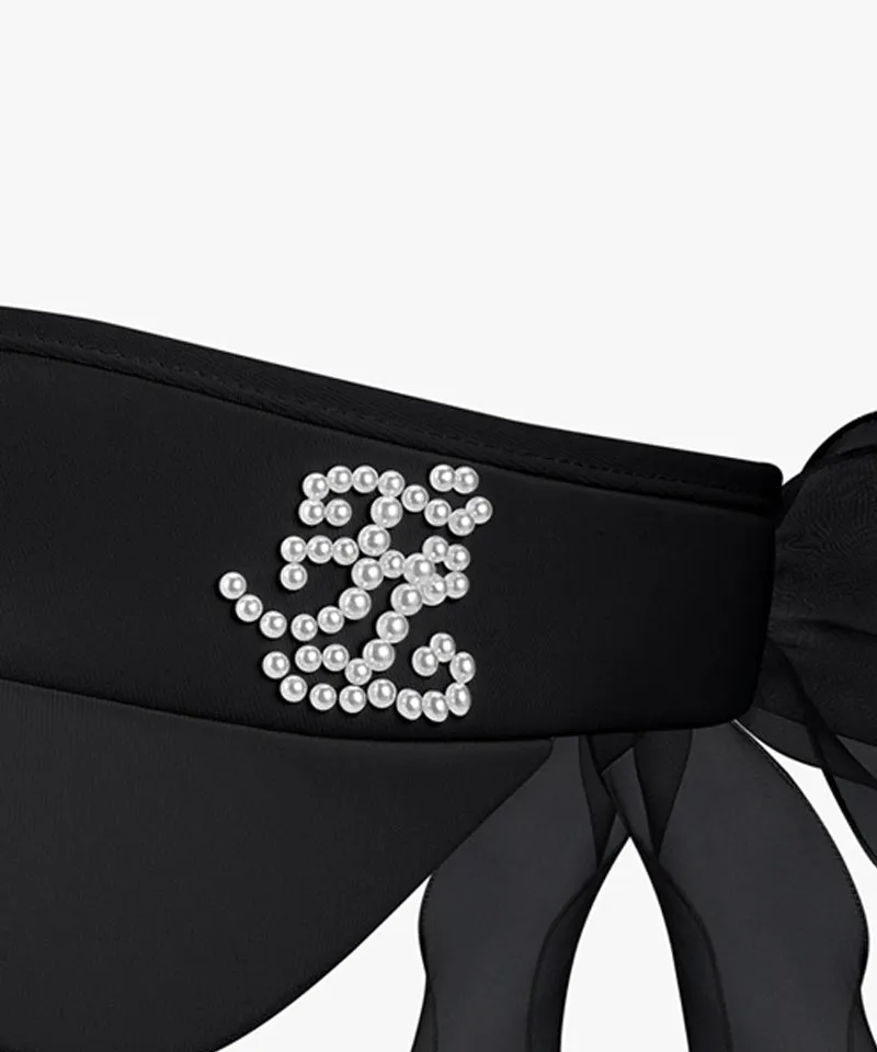 FAIRLIAR Pearl Logo Detachable Ribbon Visor - Black