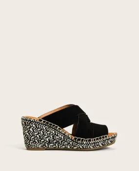 GENTLE SOULS - Charli Suede Woven Espadrille Wedge