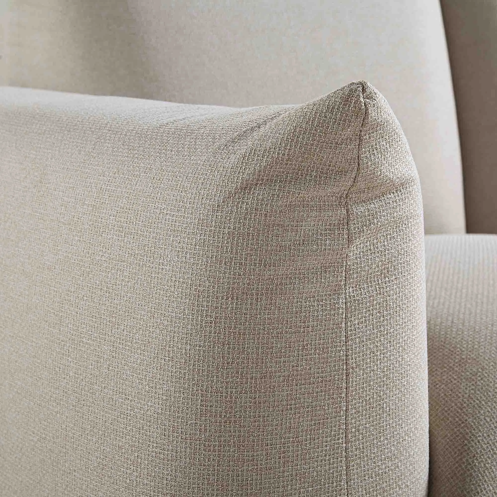 Gianni Two Seater Sofa, Beige Woven Fabric