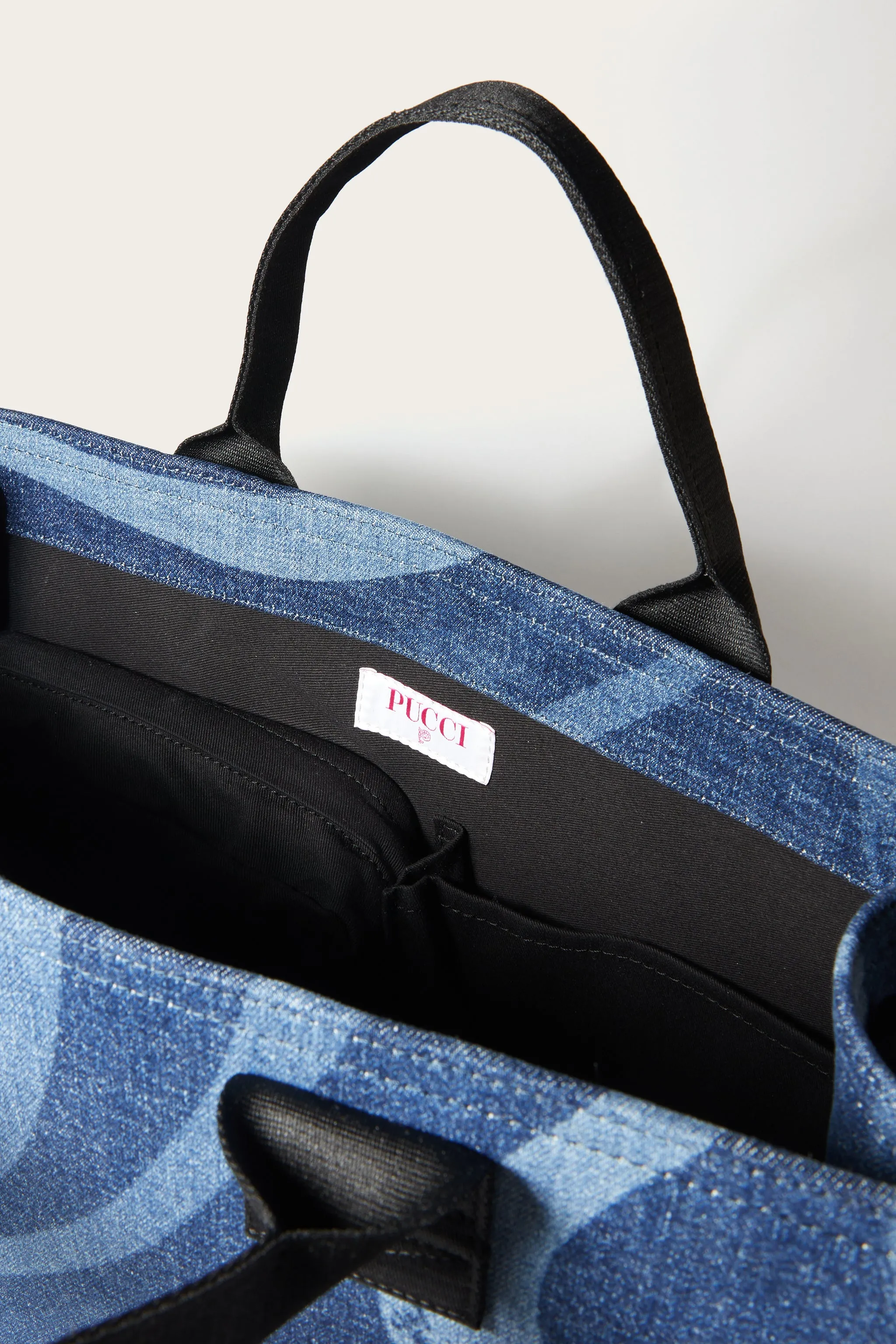 Marmo-Print Denim Changing Bag