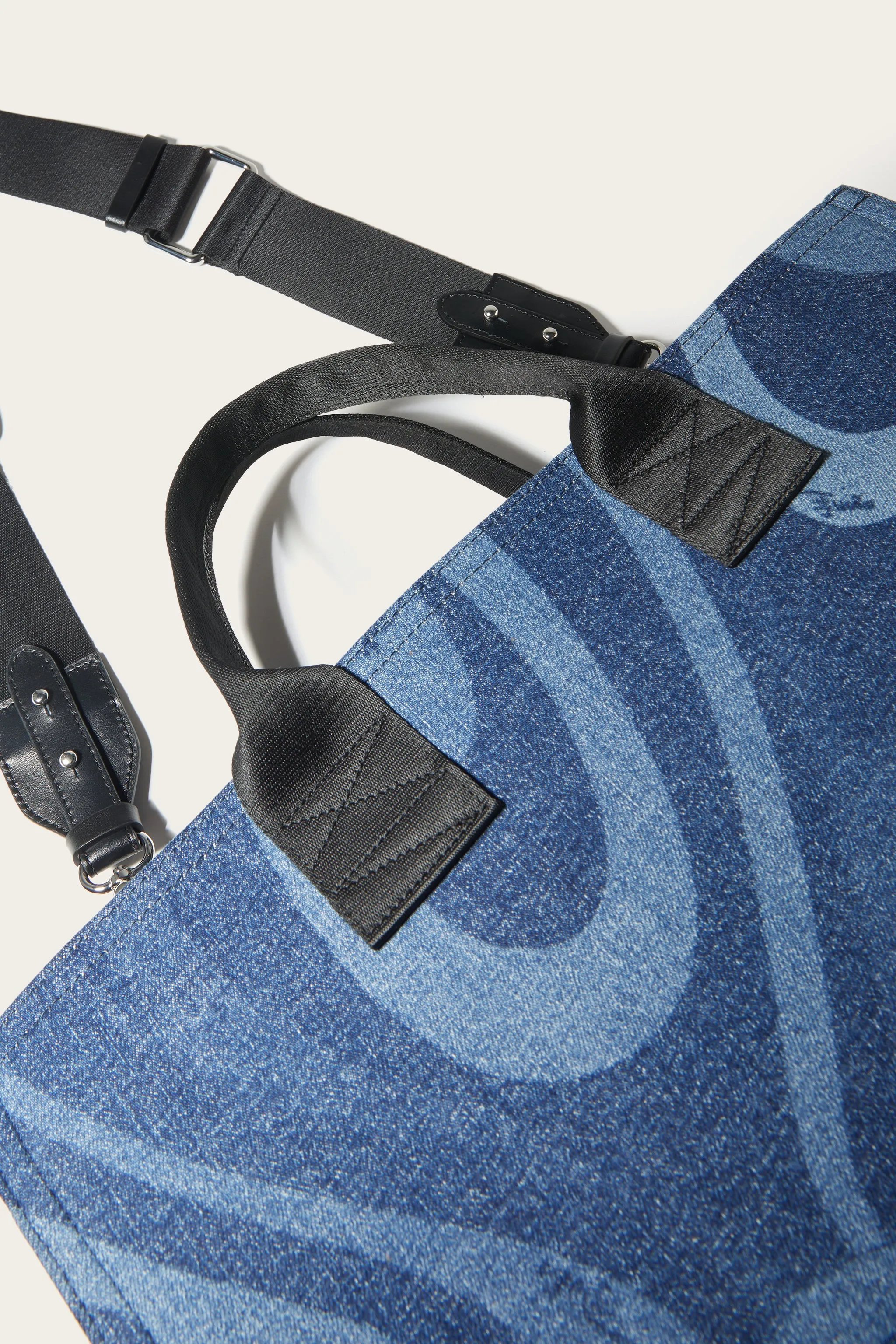 Marmo-Print Denim Changing Bag
