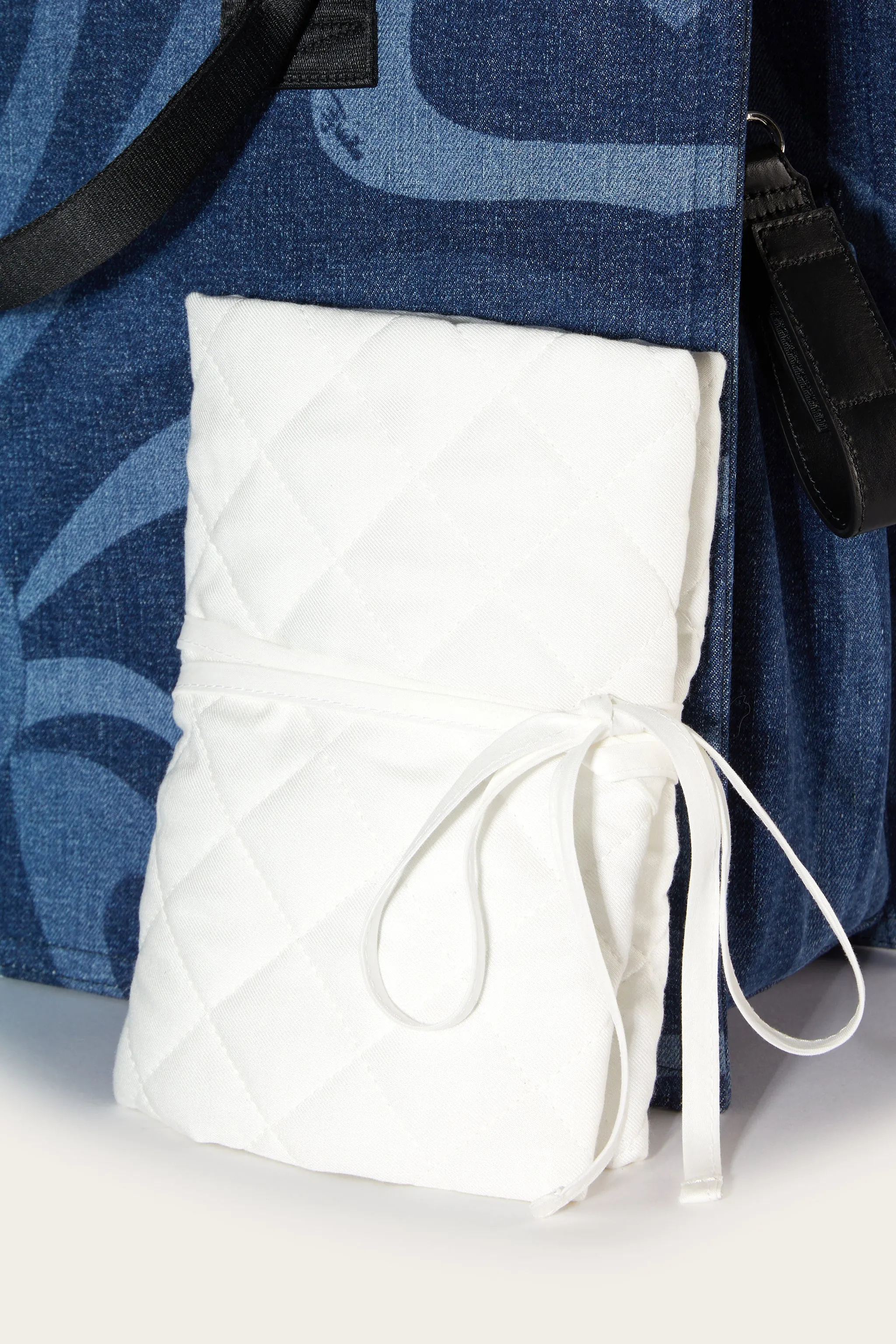 Marmo-Print Denim Changing Bag