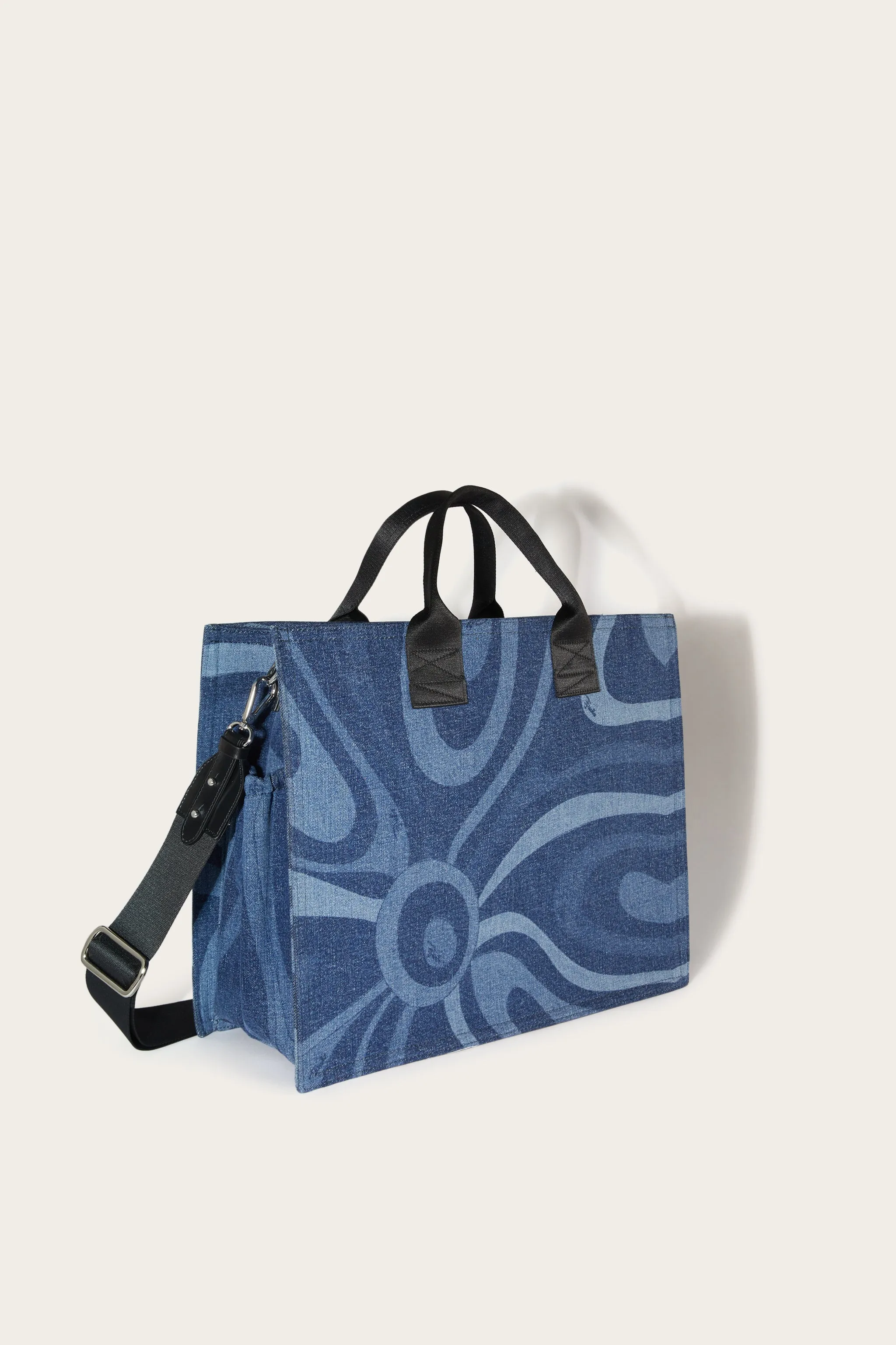 Marmo-Print Denim Changing Bag