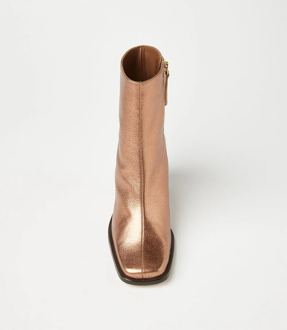 Metallic Leather Boots
