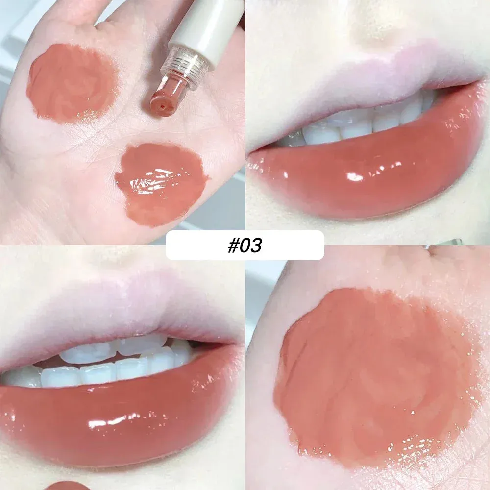 Mirror Jelly Lip Gloss 4 Colors Lasting Hydrating Glossy Lip Glaze Serum Moisturizing Crystal Liquid Lipstick Makeup Cosmetics