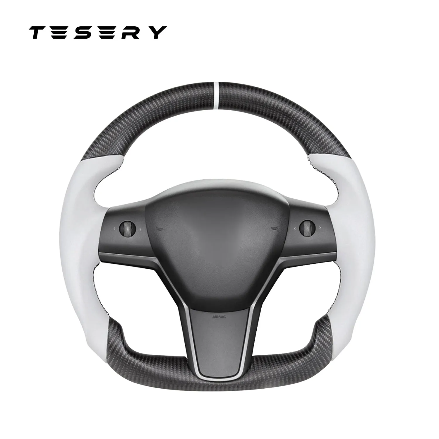Model 3 / Y Sport Round Carbon Fiber Steering wheel 【Style 41】