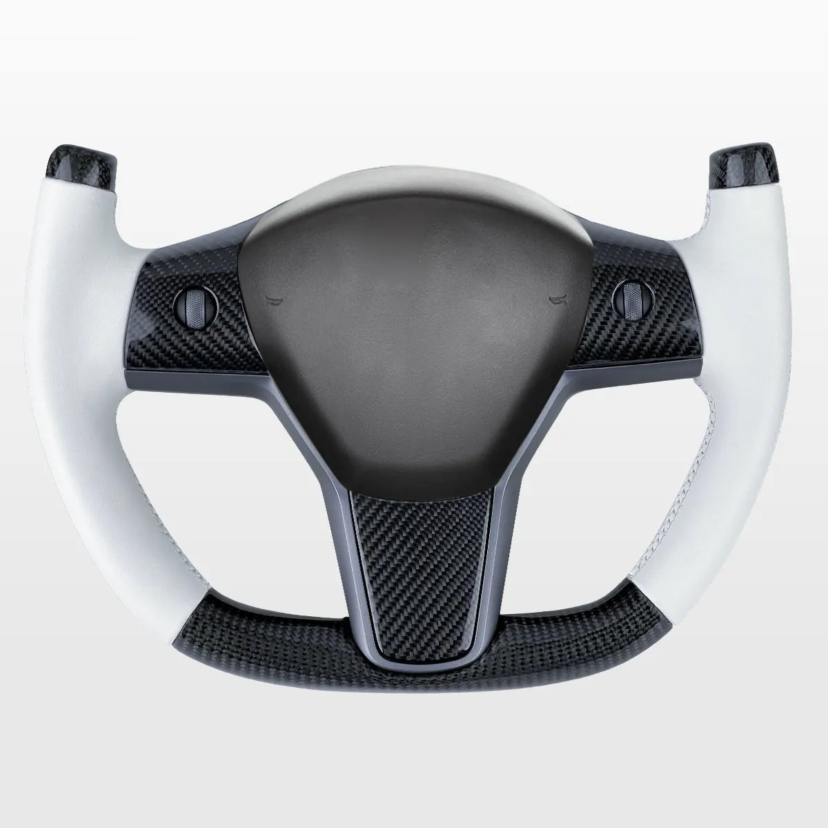 Modify Carbon Fiber Yoke-Style Steering Wheel for Tesla Model 3 / Y