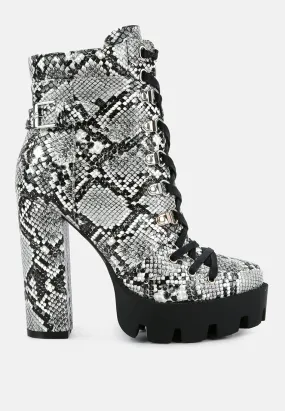 Palmetto Snake Skin Ankle Boots By Ruw