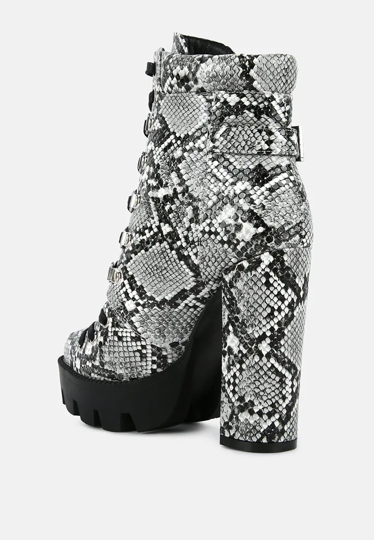 Palmetto Snake Skin Ankle Boots By Ruw