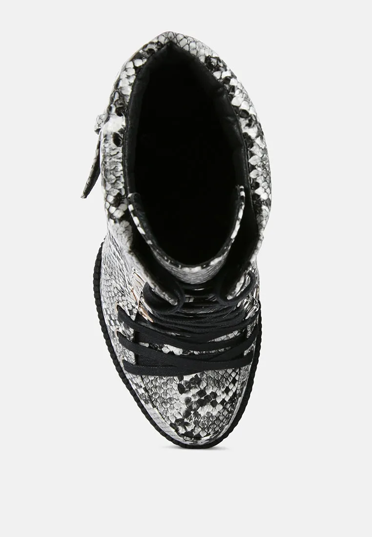 Palmetto Snake Skin Ankle Boots By Ruw