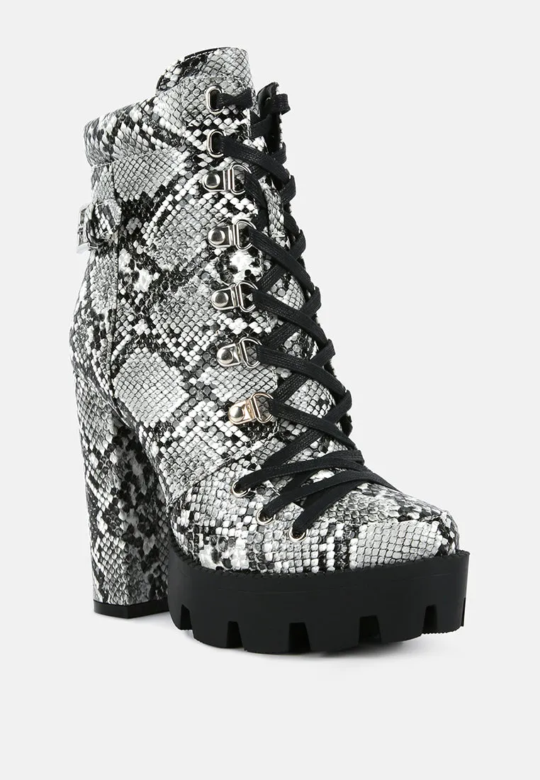 Palmetto Snake Skin Ankle Boots By Ruw