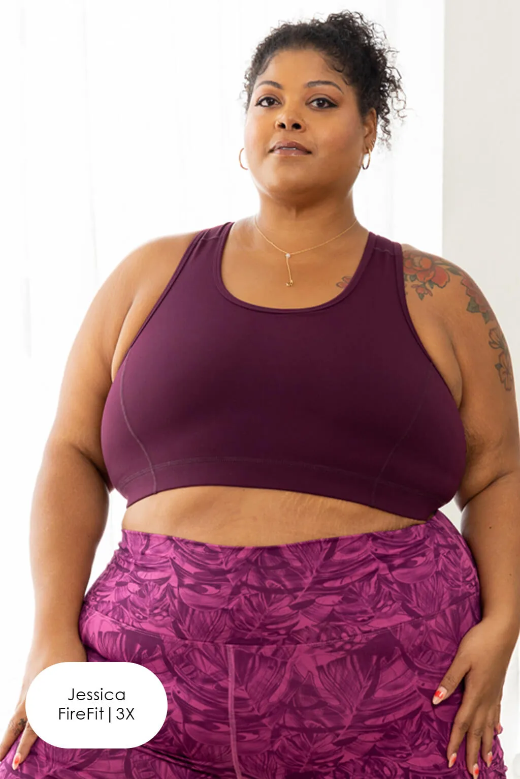 Racerback Sports Bra - Burgundy - FINAL SALE