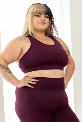 Racerback Sports Bra - Burgundy - FINAL SALE