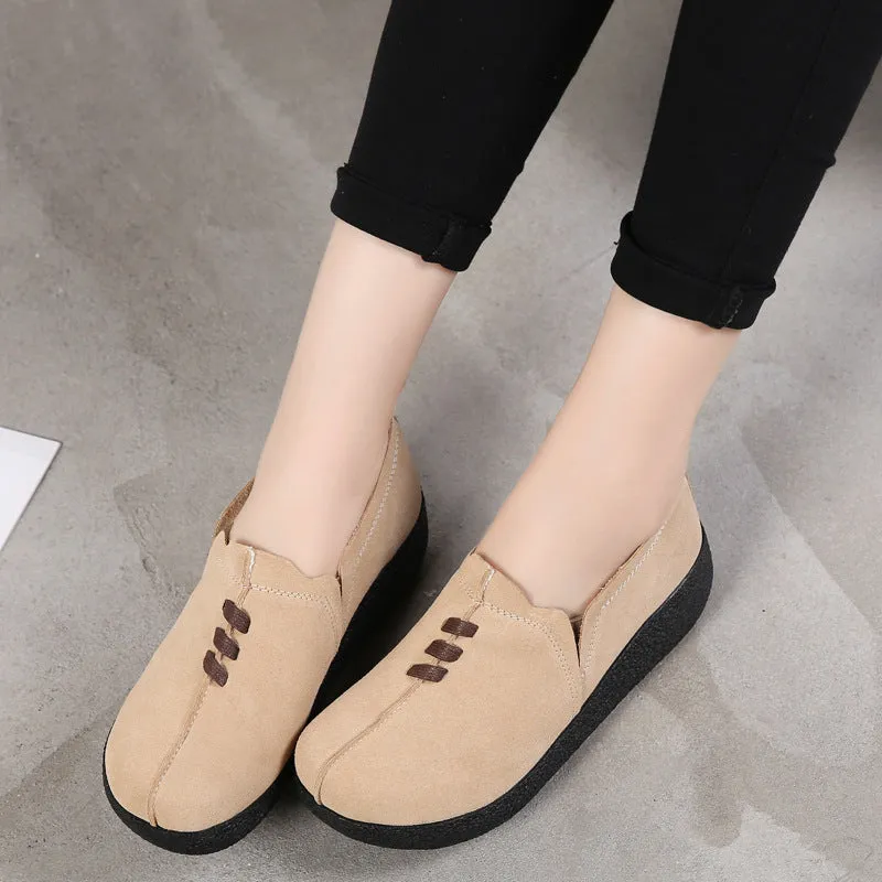 Round toe fly woven mesh thick sole ladies casual shoes