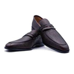 SMPL-PL-032 Pebble Grain Penny Loafer - Vibram Rubber Sole Size 9