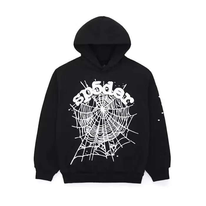 Sp5der Black OG Web Hoodie