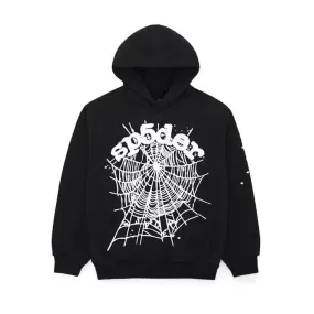 Sp5der Black OG Web Hoodie