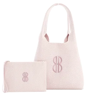 Sutton City Tote - Petal Pink Diamond Monogram / Detachable Metal Chain - Large